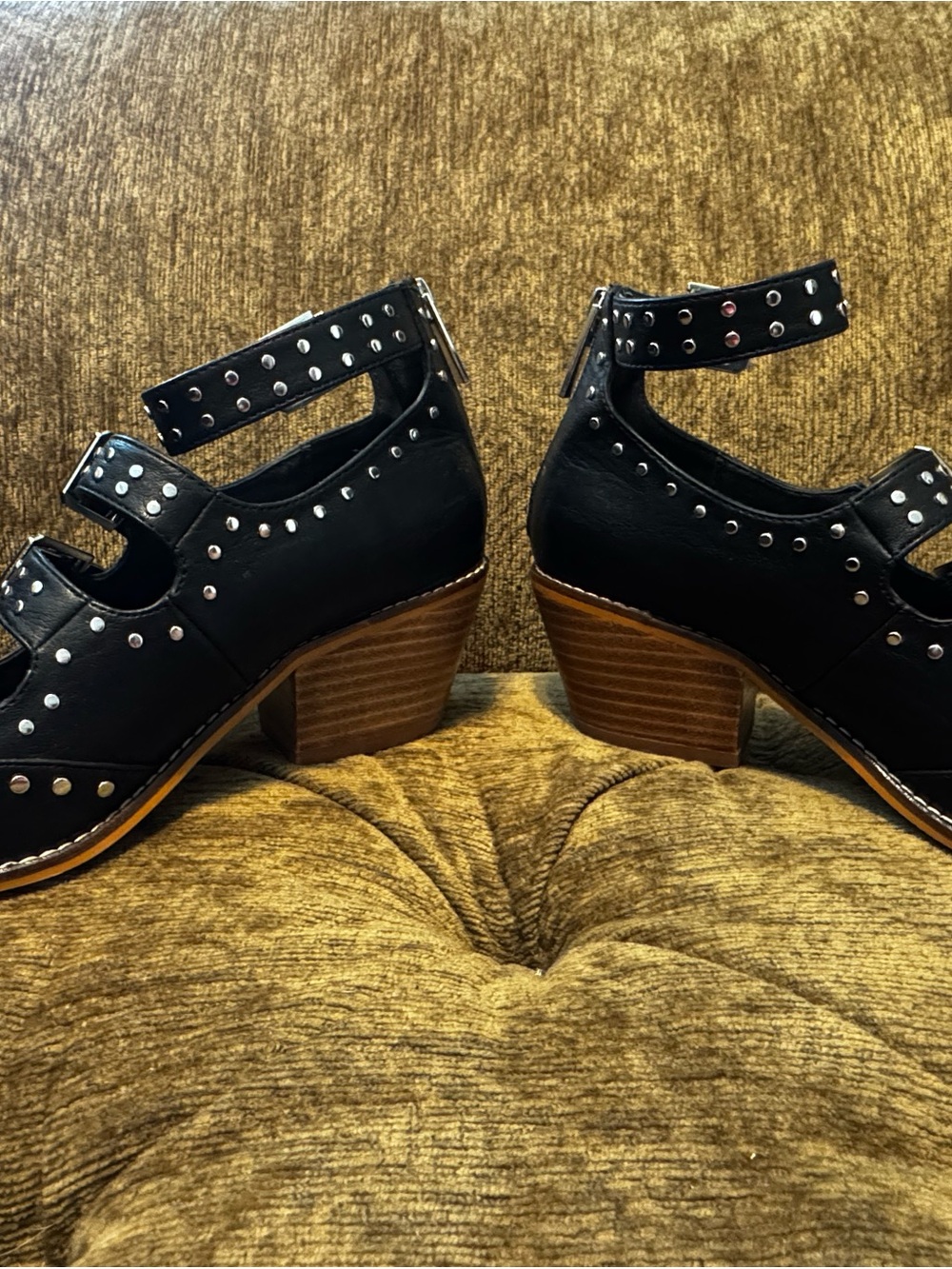 Corkys Black Studded Triple-Buckle Flats - Picture 8 of 8